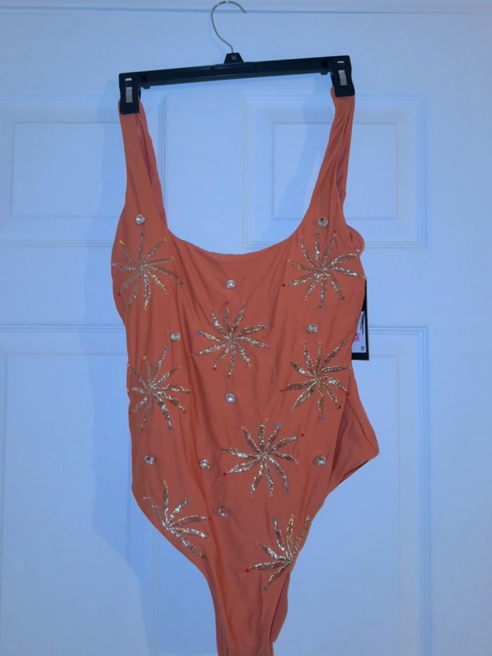 Gianni Bini Embellished Orange One-Piece Swimsuit - Picture 2 of 7